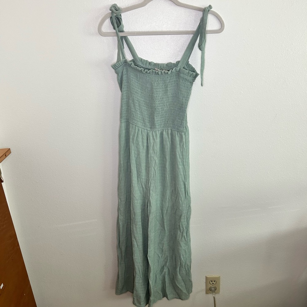 Altar'd state green striped smocked top jumpsuit